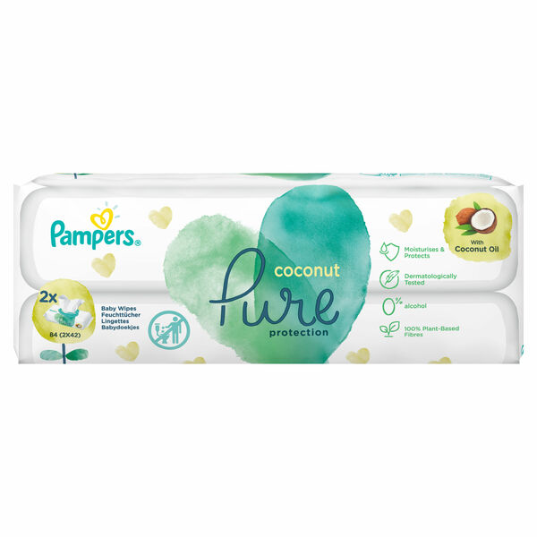 Pampers Coconut Pure Dětské Čisticí Ubrousky 2x42ks porovnat ceny