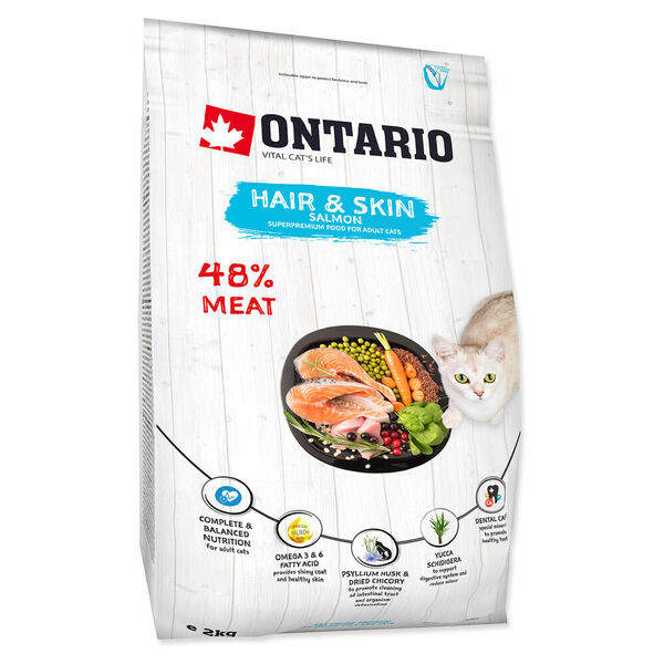 ONTARIO CAT hair & skin granule pro kočky 2 kg porovnat ceny