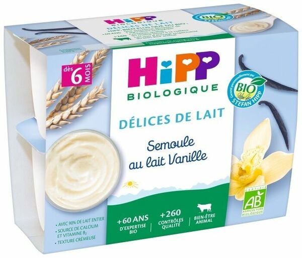HiPP BIO Mléčný dezert krupicový s vanilkou Bourbon porovnat ceny