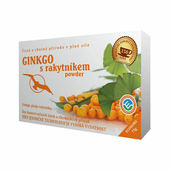 Hannasaki Ginkgo s rakytníkem powder sypaný čaj 75 g porovnat ceny