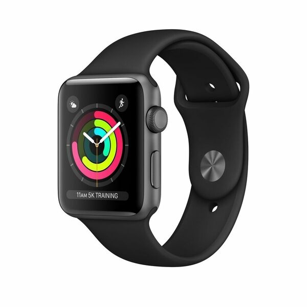 Apple Watch Series 3 GPS, 42mm Space Grey Aluminium Case, Black Sport Band 1ks porovnání ceny