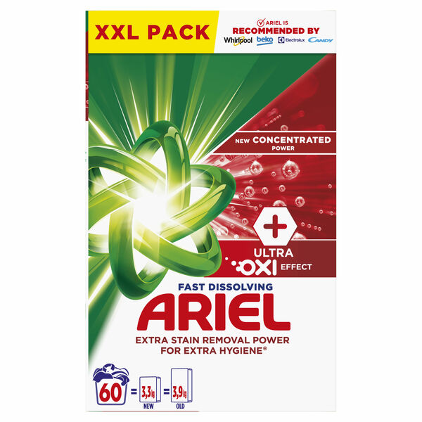 Ariel + prací prášek Oxi 60 praní 3.3 kg porovnat ceny