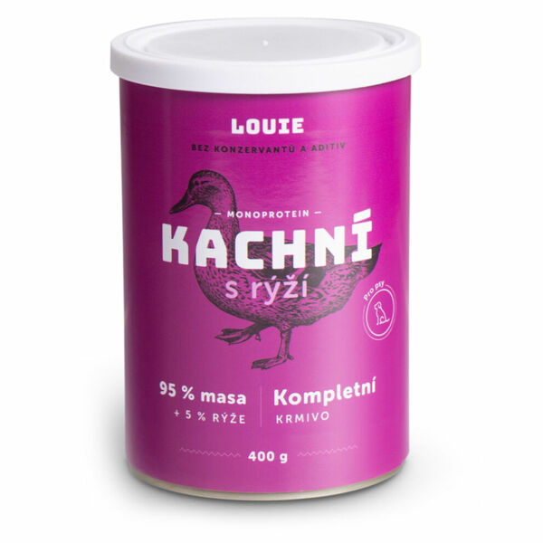 LOUIE Kachní s rýží konzerva pro psy 400 g porovnat ceny