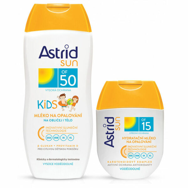 Astrid SUN dětské opal.mléko SPF50 +SPF15 80ml 200 ml porovnat ceny