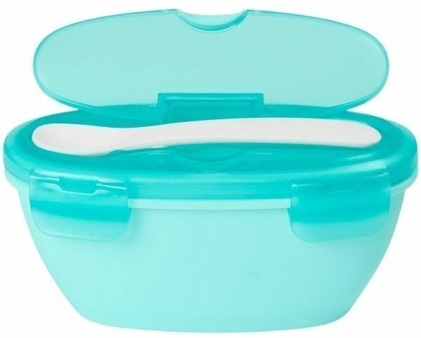 SKIP HOP Easy Serve Miska s lžičkou v ochranném pouzdře 3m+ Teal 240ml porovnat ceny