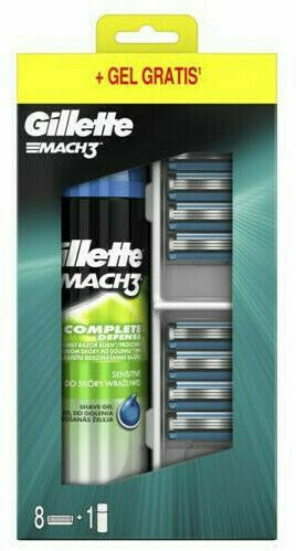 Gillette Mach3 náhradní hlavice 8ks + Mach3 Sensitive gel 200ml porovnat ceny