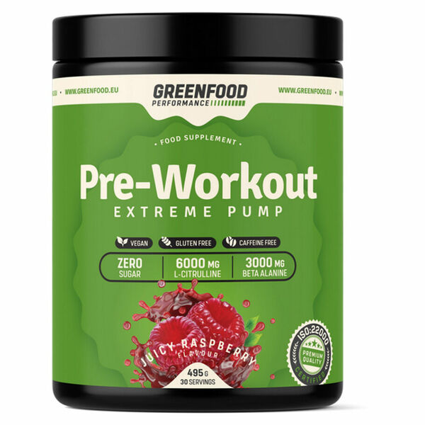 GREENFOOD NUTRITION Performance pre-workout šťavnatá malina 495 g porovnat ceny