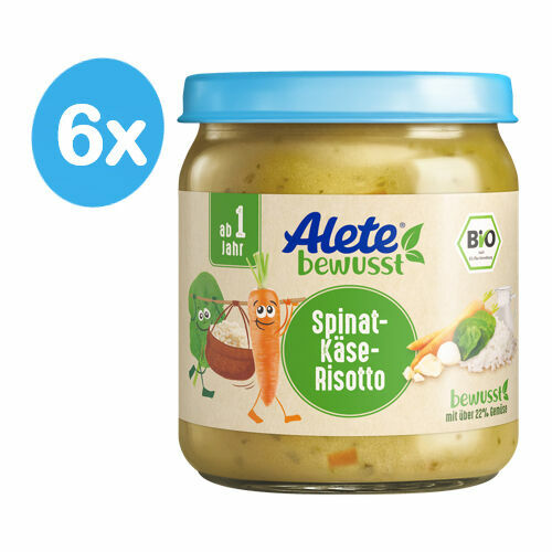 Alete BIO Příkrm sýrové rizoto se špenátem 12m+ 6x250 g porovnat ceny
