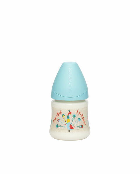 Suavinex Láhev kulatá savička latex modrý páv 150ml porovnat ceny
