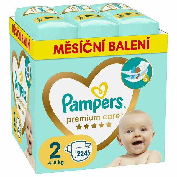 Pampers Premium Care plenky vel. 2, 4-8 kg měsíční balení 224 ks porovnat ceny