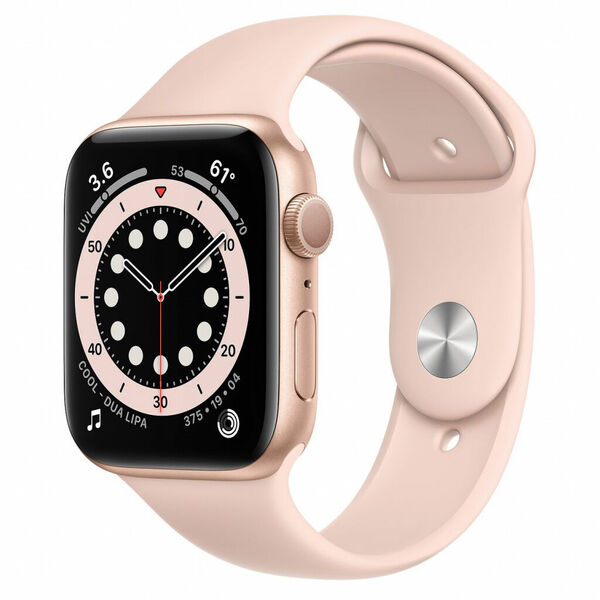 Apple Watch S6 GPS, 44mm Gold Aluminium Case, Pink Sand Sport Band, Regular 1ks porovnat ceny