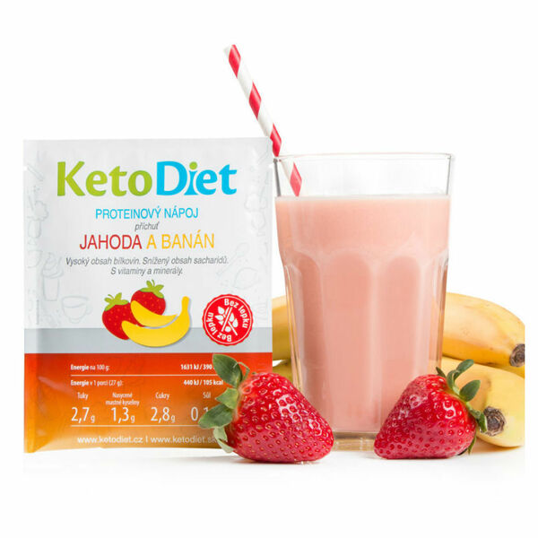 KETODIET Proteinový nápoj s příchutí jahoda a banán 7 porcí porovnat ceny