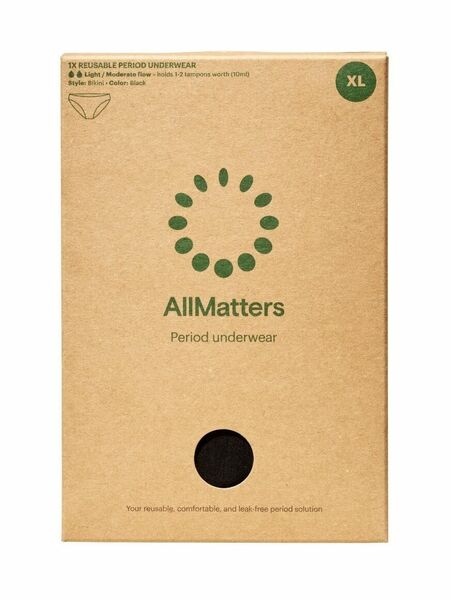 AllMatters Menstruační kalhotky - bikiny vel. XL 1 ks černé porovnat ceny