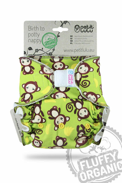 Petit Lulu - Kalhotkové pleny na suchý zip, Fluffy Organic - Monkey Business porovnat ceny