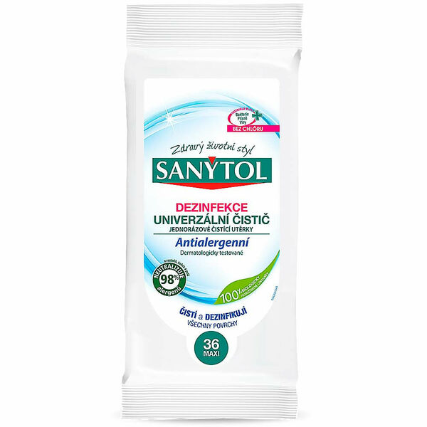 SANYTOL Anitalergenní dezinfekční&čistící univezální utěrky 36 ks porovnat ceny
