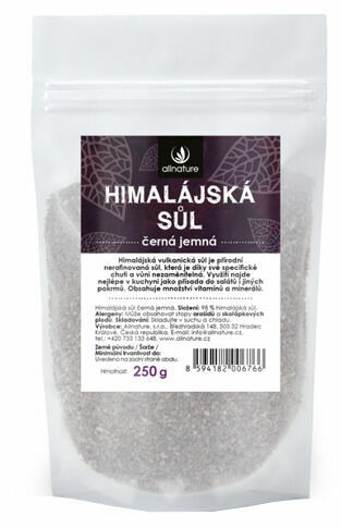 Allnature Himalajská sůl černá jemná 250g porovnat ceny