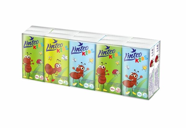 Linteo Kids papírové kapesníky 3 vrstvé 10x10 ks porovnat ceny