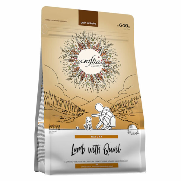 KRAFTIA Craftia Natura Puppy S Lamb & Quail Granule pro štěňata 1 ks, Hmotnost balení: 640 g porovnat ceny