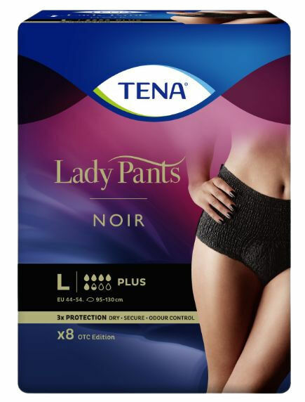 II. jakost Tena Lady Pants Noir Plus Large Černé inkontinenční kalhotky 8 ks porovnat ceny