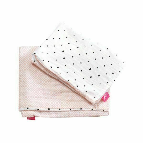 Motherhood Povlečení bavlněné mušelínové do postýlky Pro-Washed Pink Squares 2-dílné porovnat ceny