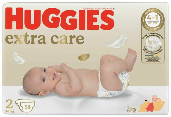 Huggies Extra Care 2, 58 ks porovnat ceny
