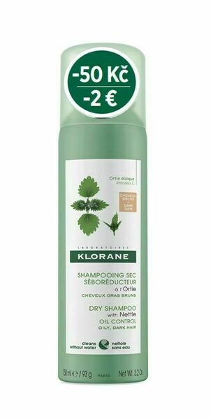 KLORANE Suchý šampon s výtažkem z kopřivy pro tmavé vlasy 150 ml porovnat ceny
