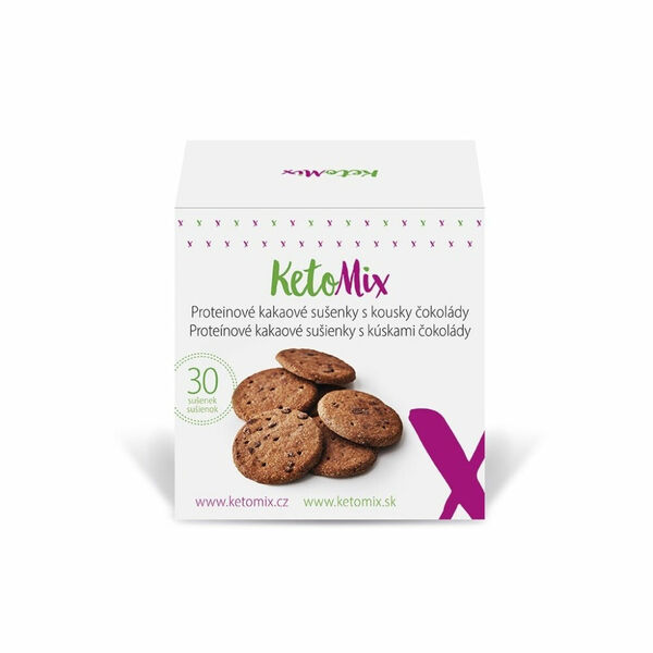 KETOMIX Proteinové kakaové sušenky s kousky čokolády 30 ks porovnat ceny