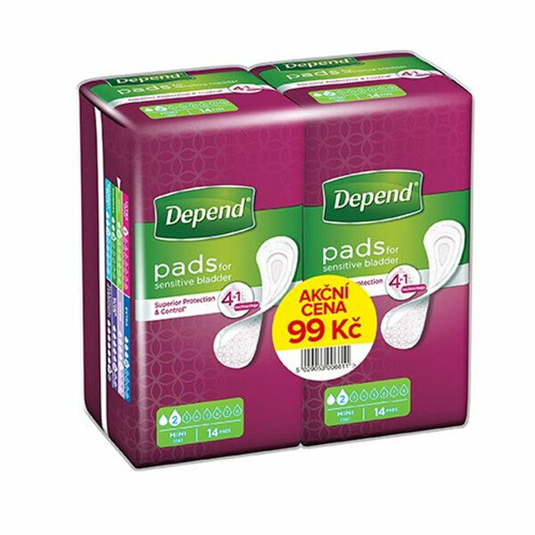 DEPEND Pads mini inkontinenční vložky pro ženy DUOPACK 2x 14 ks porovnat ceny