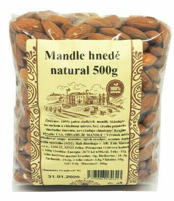 Najtelo Mandle natural hnědý 500 g porovnat ceny