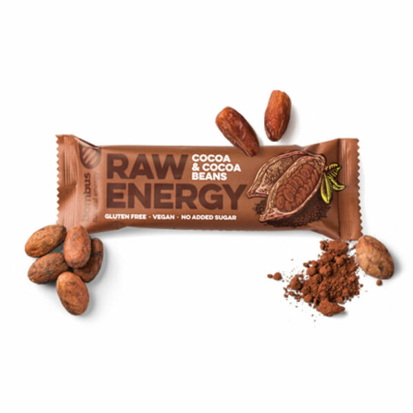 BOMBUS Raw energetická tyčinka kakao a kakaové boby 50 g porovnat ceny