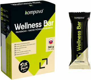 Kompava Wellness Bar Sixpack proteinová tyčinka, čokoláda-mandle 6x60g porovnat ceny