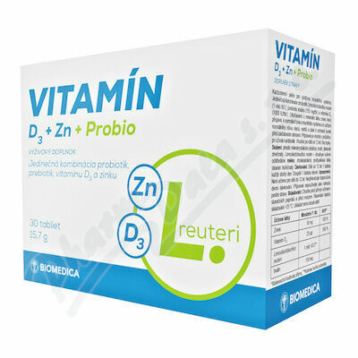 Vitamín D3 + Zn + Probio Tbl.30 Biomedica porovnat ceny