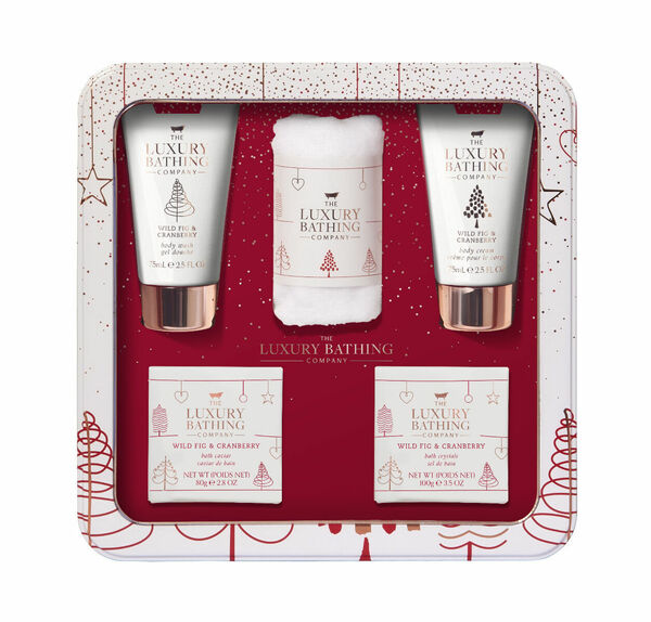 Grace Cole Dárková sada do koupele v plechové krabičce divoké fíky a brusinky 5 ks porovnat ceny