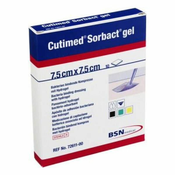 BSN MEDICAL Cutimed Sorbact gel 7.5 x 7.5 cm 10 ks antimikrobiální krytí porovnat ceny