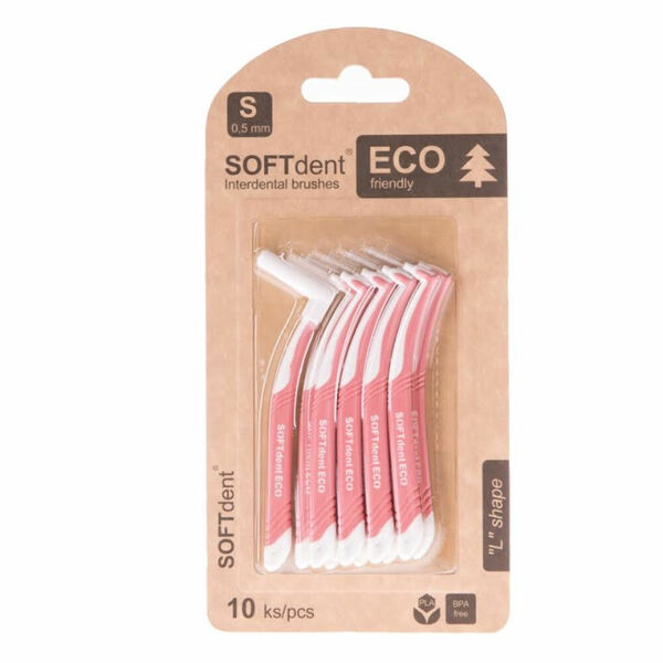 SOFTDENT ECO Mezizubní kartáček zahnutý 0,5 mm 10 ks porovnat ceny