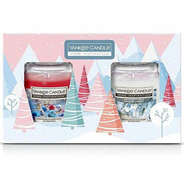YANKEE CANDLE Home Inspiration Holiday Magic & Snow Dusty Pine sada 2x104g porovnat ceny