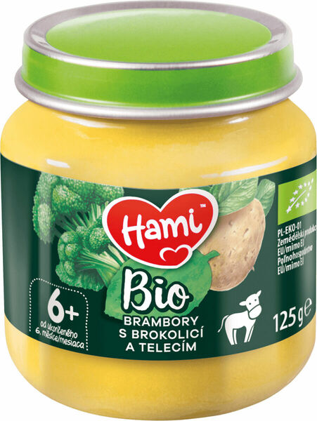 Hami BIO masozeleninový příkrm Brambory s brokolicí a telecím 125g, 6+ porovnat ceny
