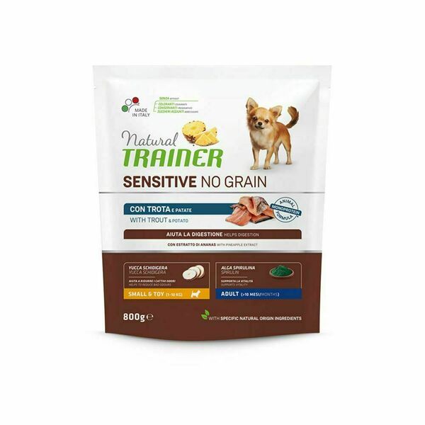Natural Trainer No grain mini pstruh granule 800 g porovnání ceny