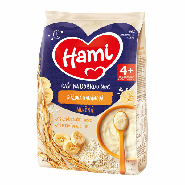 Hami Ml.kaše Na Dobrou Noc Rýžová Banán 210g 4m porovnat ceny