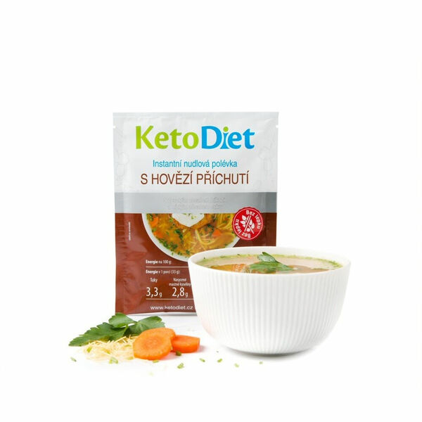 KETODIET Proteinová polévka hovězí s nudlemi 7 porcí porovnat ceny