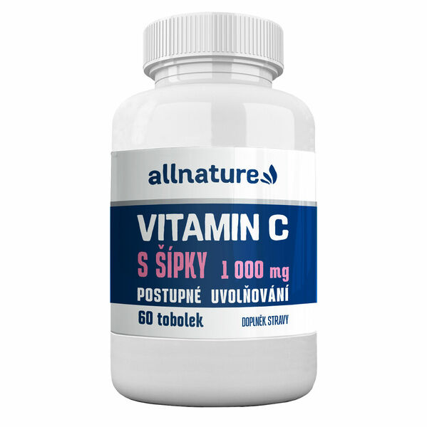ALLNATURE Vitamin C s šípky s postupným uvolňováním 1000 mg 60 tablet porovnat ceny