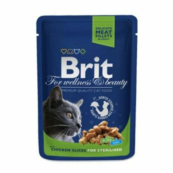 BRIT Premium Cat kapsa Chicken Slices for Steril 100 g porovnat ceny