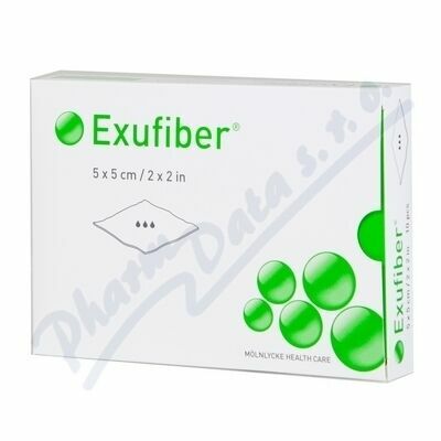 EXUFIBER 5X5 CM, 10KS, VYSOCE ABSORPČNÍ KRYTÍ Z HYDROVLÁKNA porovnat ceny