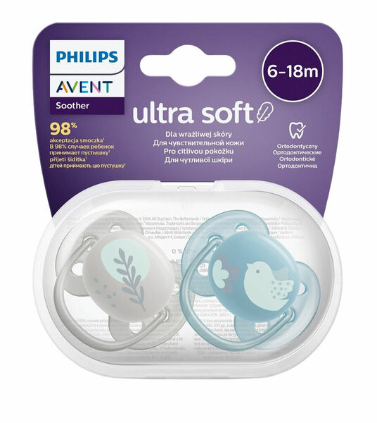 Philips Avent Šidítko Ultrasoft Premium Zvířátko 6-18m chlapec 2 ks porovnat ceny