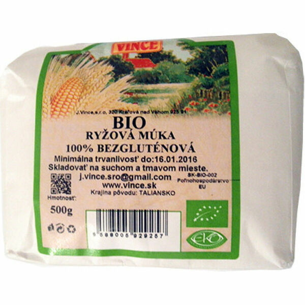 J.VINCE 100% Bezlepková rýžová mouka BIO 500 g porovnat ceny