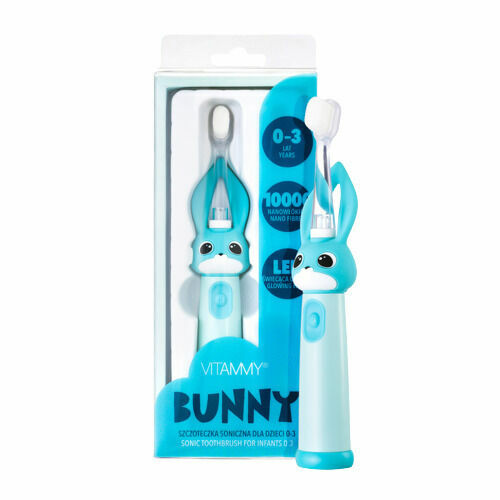 Vitammy Bunny Sonický zubní kartáček pro děti s LED světlem a nanovlákny, 0-3 roky, blankyt porovnat ceny