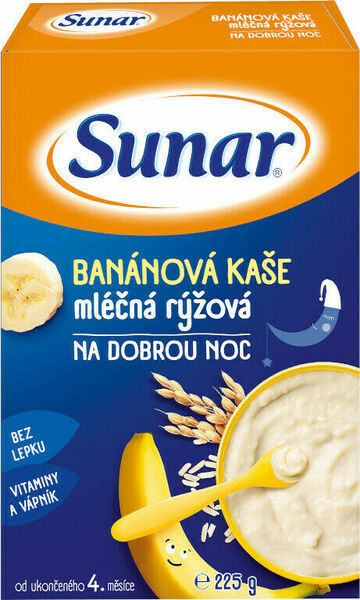 II. jakost Sunar Banánová kaše mléčná rýžová na dobrou noc 225 g porovnat ceny