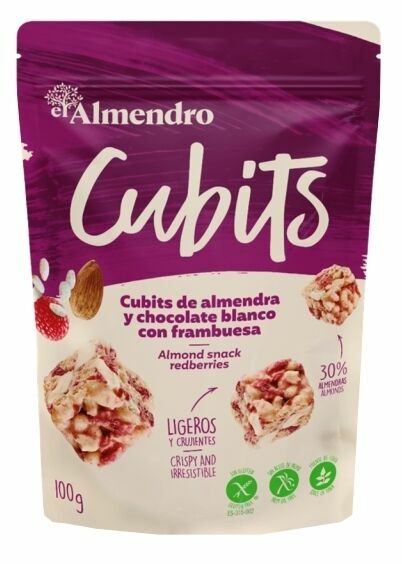 Almendro Cubits mandlové kostky s bílou čokoládou a malinami 100g porovnat ceny