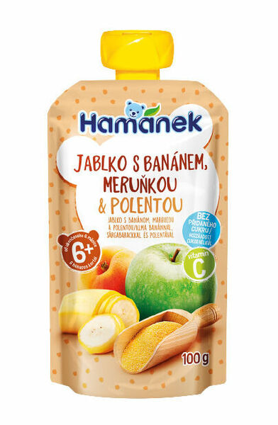 Hamánek Jablko s banánem, meruňkou a polentou 100g porovnat ceny