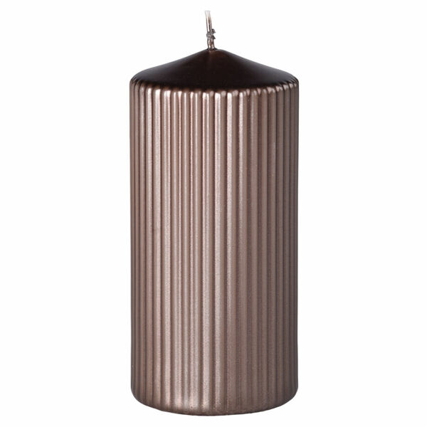 Z-TRADE Svíčka rýhovaná válec 65 x 140 mm hnědá metalik 1 kus porovnat ceny